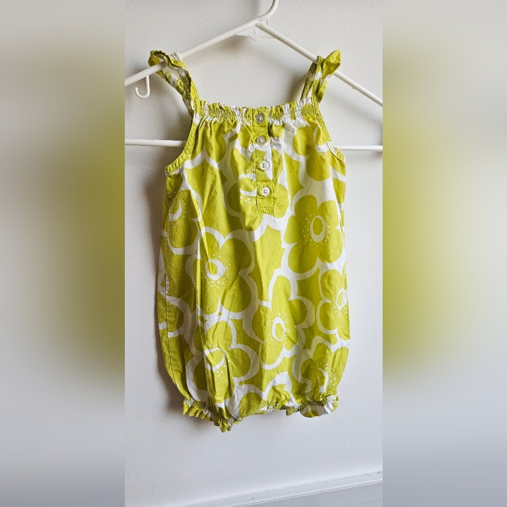 Lime green bubble with white flowers